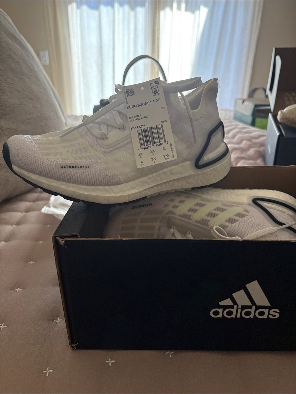 adidas Ultraboost S.RDY Men’s Running Shoes - White with Black Accents
